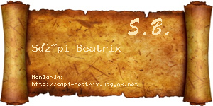 Sápi Beatrix névjegykártya